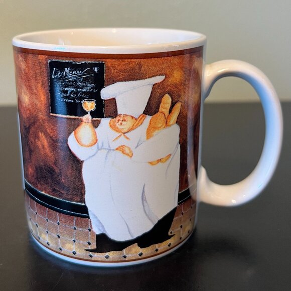 TWO Sakura AL DENTE Italian Chefs Stoneware Mugs ~ Artwork by Jennifer Garant - Picture 2 of 12